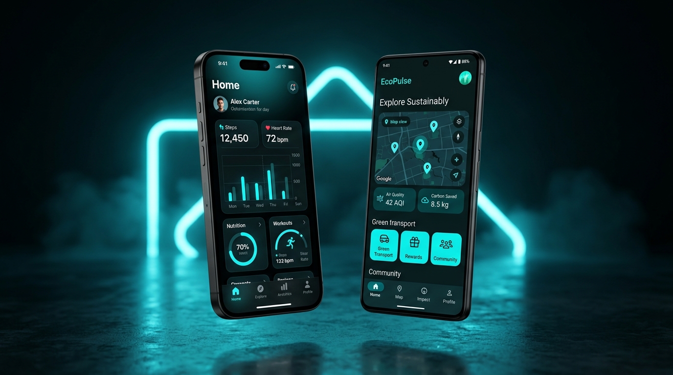iOS ve Android Mobil Uygulama UI Visual